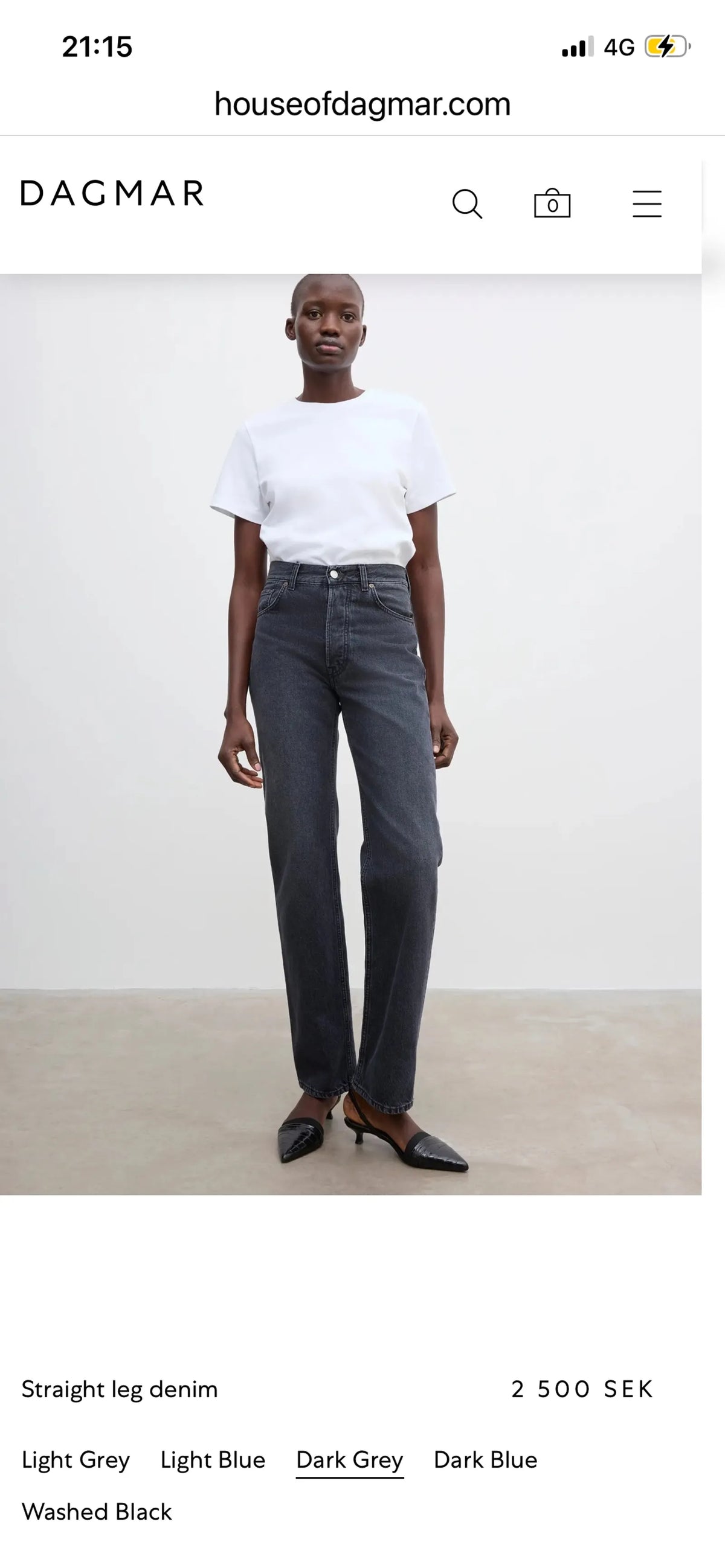 Dagmar Straight Leg Denim Washed Black-jeans