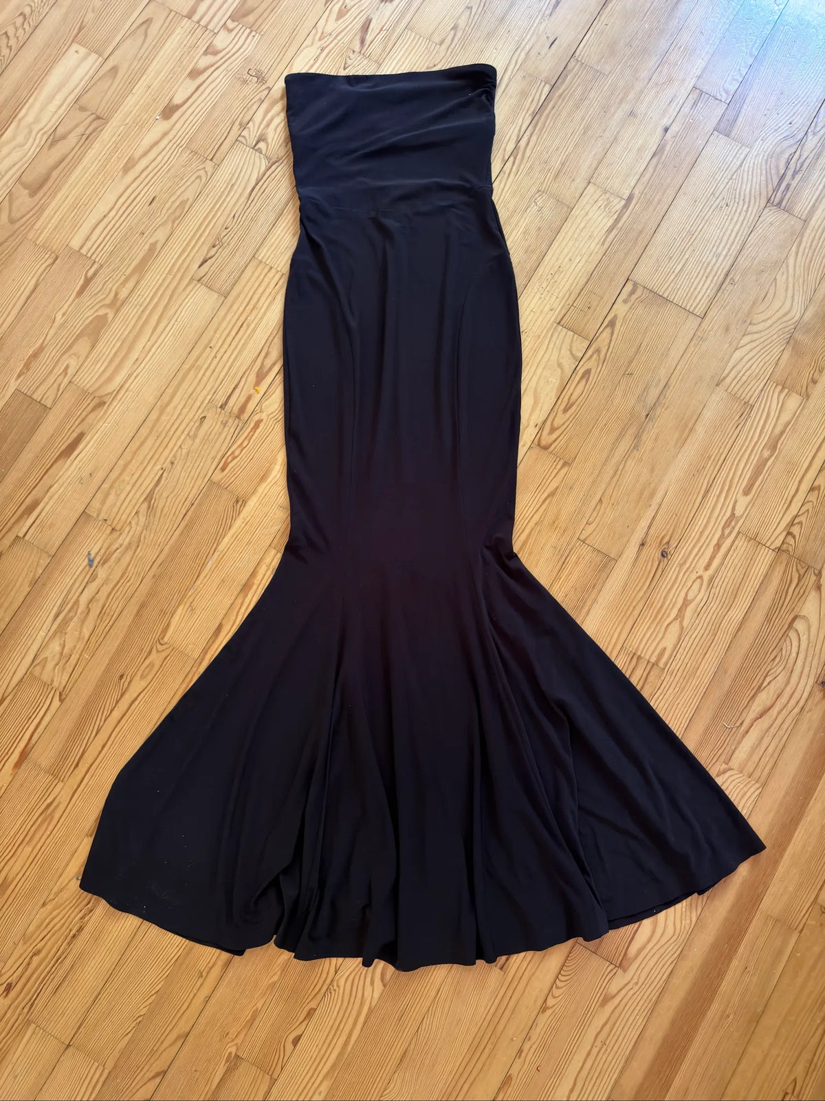 Norma Kamali Strapless Fishtail Gown Dress