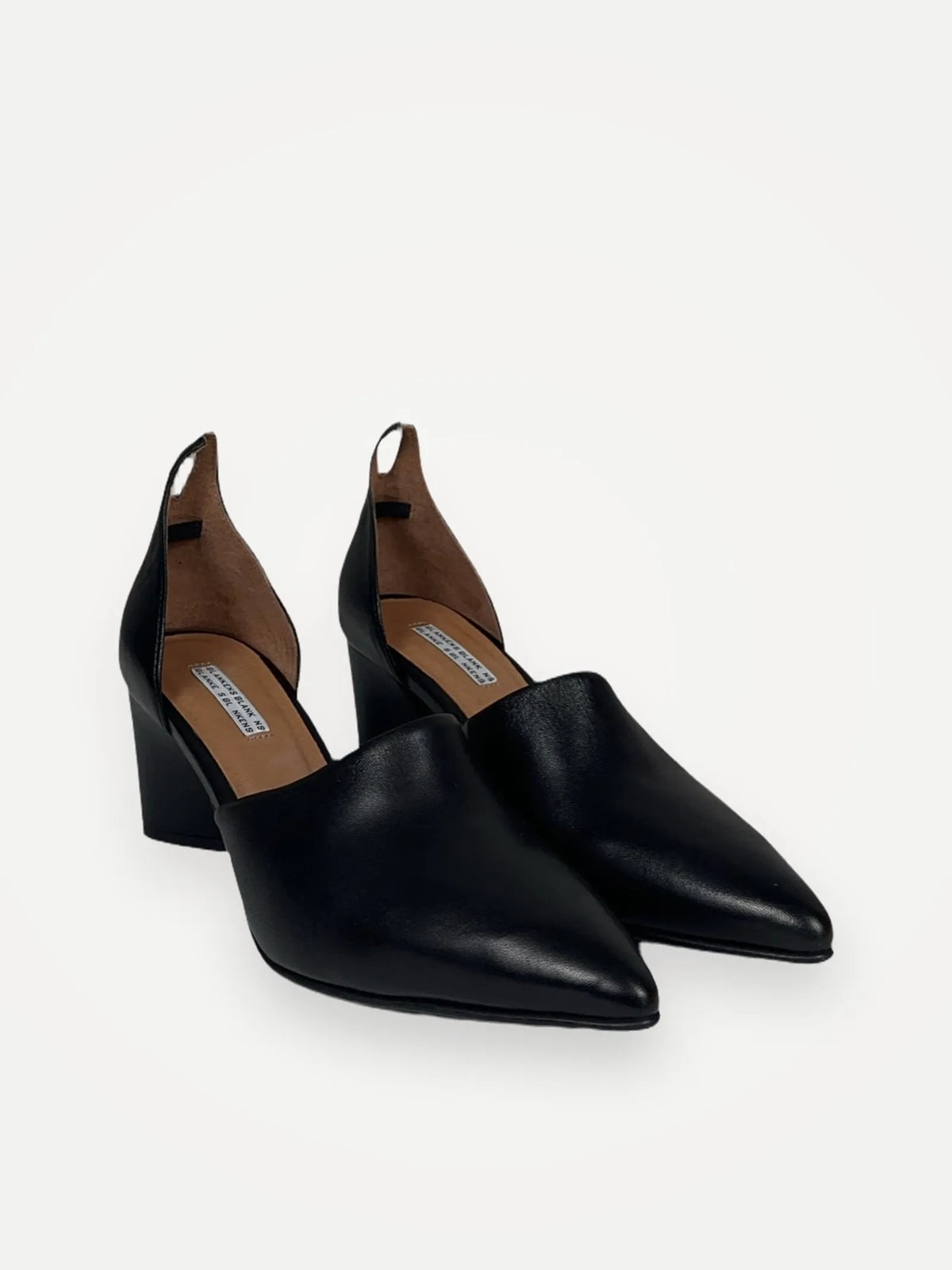 Blankens The Riverside Black Leather-skinnklackar NWT