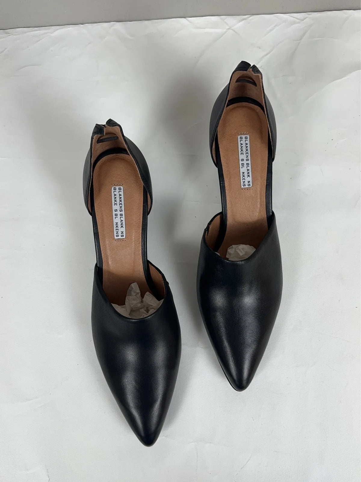 Blankens The Riverside Black Leather-skinnklackar NWT