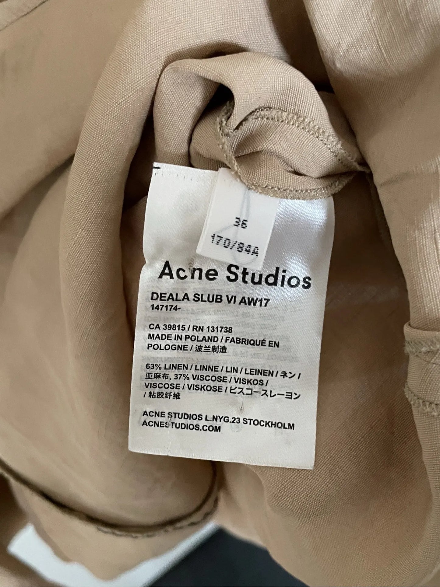 Acne Studios Deala Slub Vi Aw17 Dress