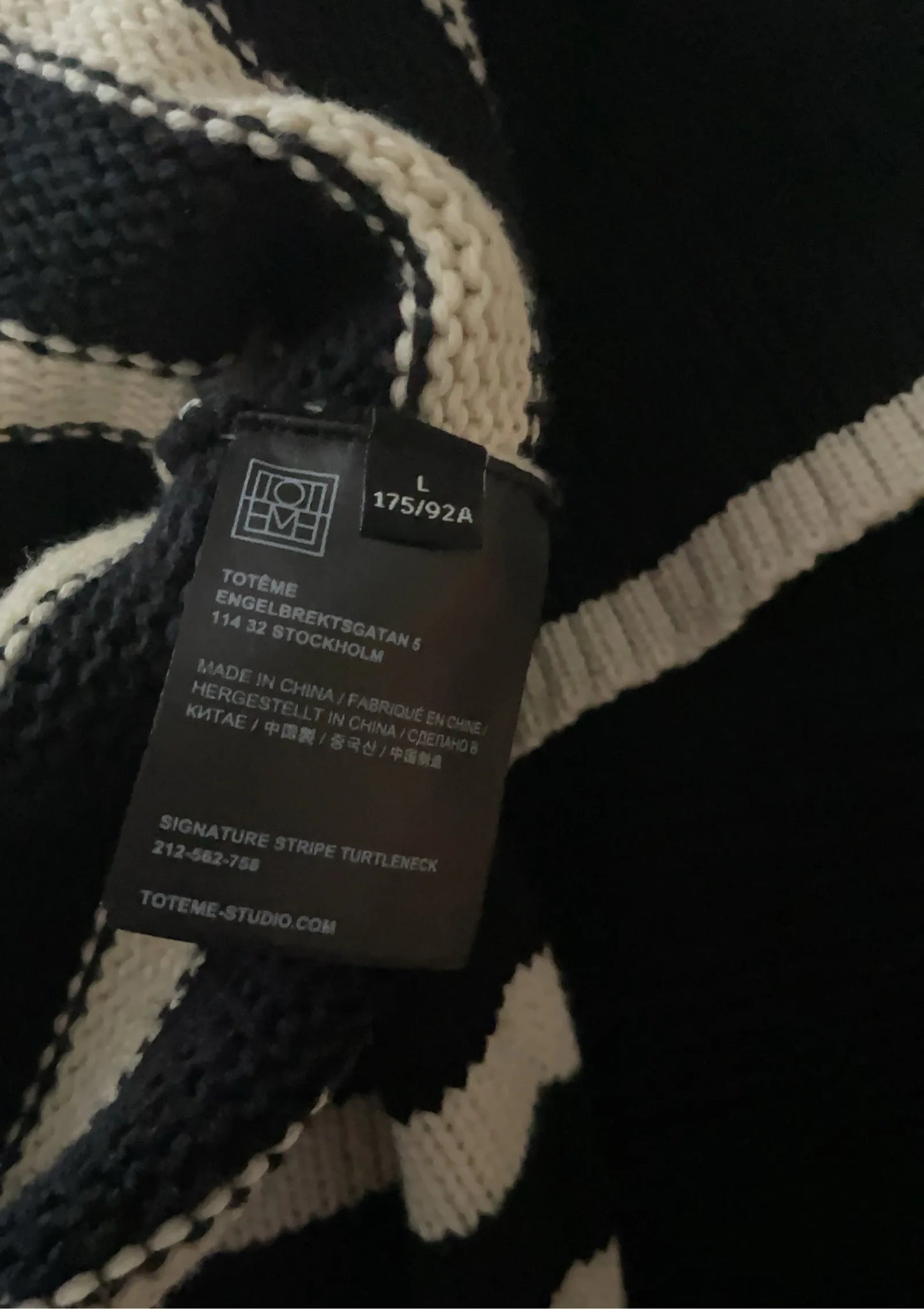 Toteme Signature Stripe Turtleneck Sweater