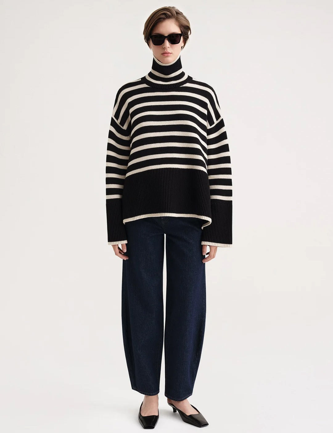 Toteme Signature Stripe Turtleneck Sweater