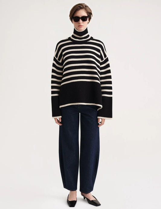 Toteme Signature Stripe Turtleneck-ulltröja