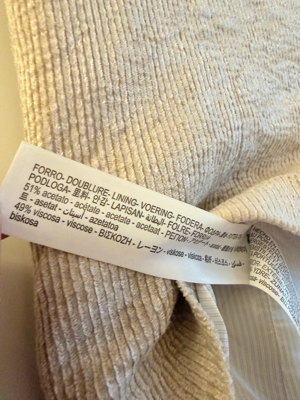 Massimo Dutti Beige Manchester-väst