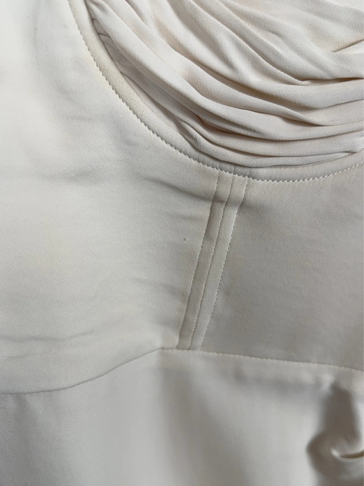 Self-Portrait Ivory Stretch Crepe Midi Dress