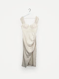 Self-Portrait Ivory Stretch Crepe Midi Dress