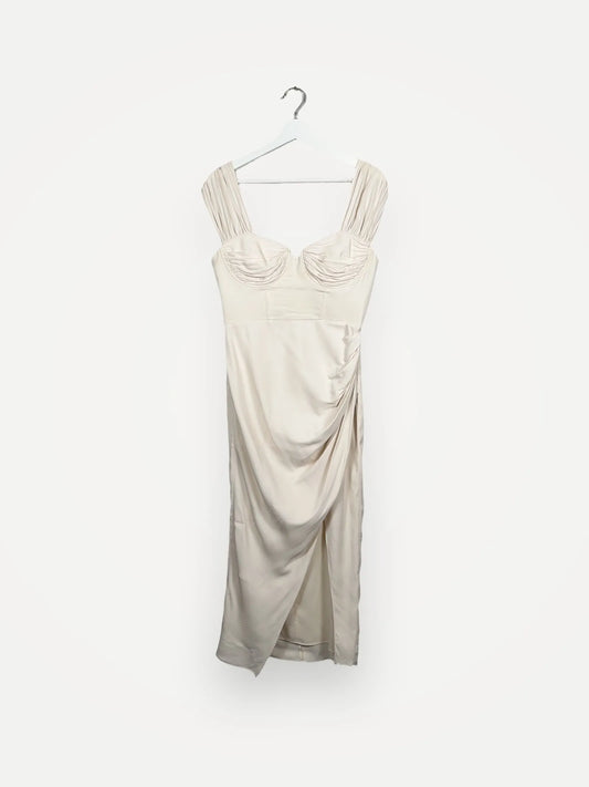 Self-Portrait Ivory Stretch Crepe Midi-klänning