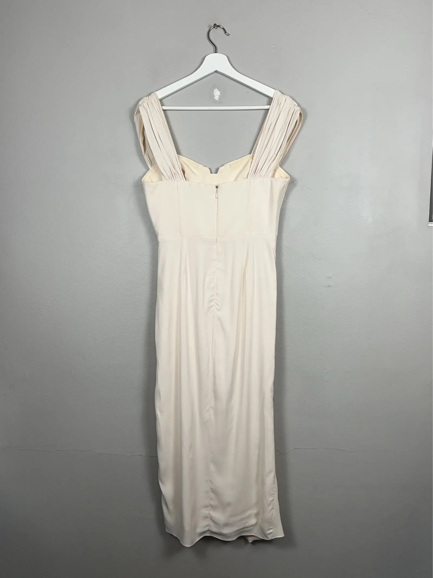 Self-Portrait Ivory Stretch Crepe Midi Dress