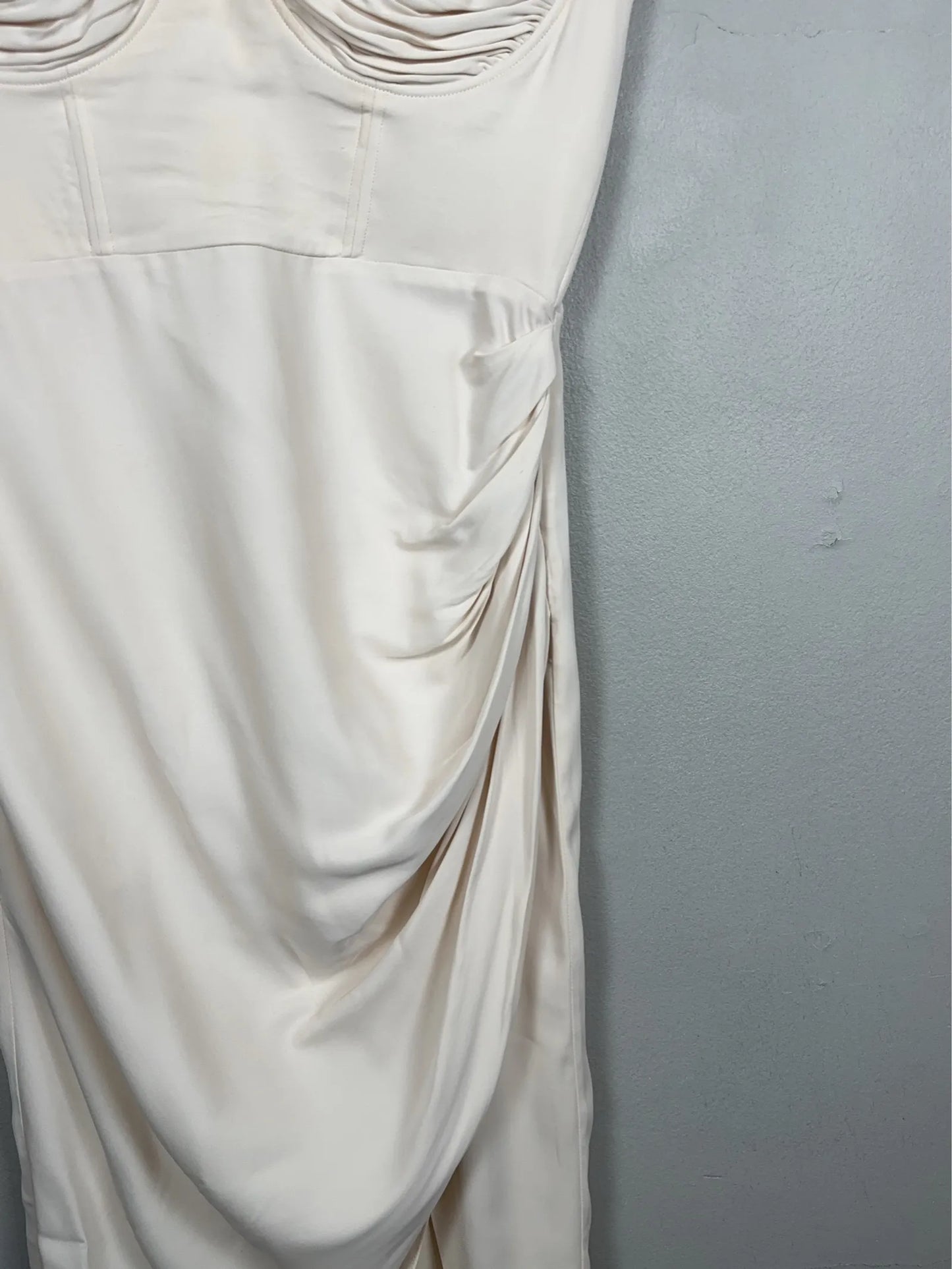 Self-Portrait Ivory Stretch Crepe Midi Dress