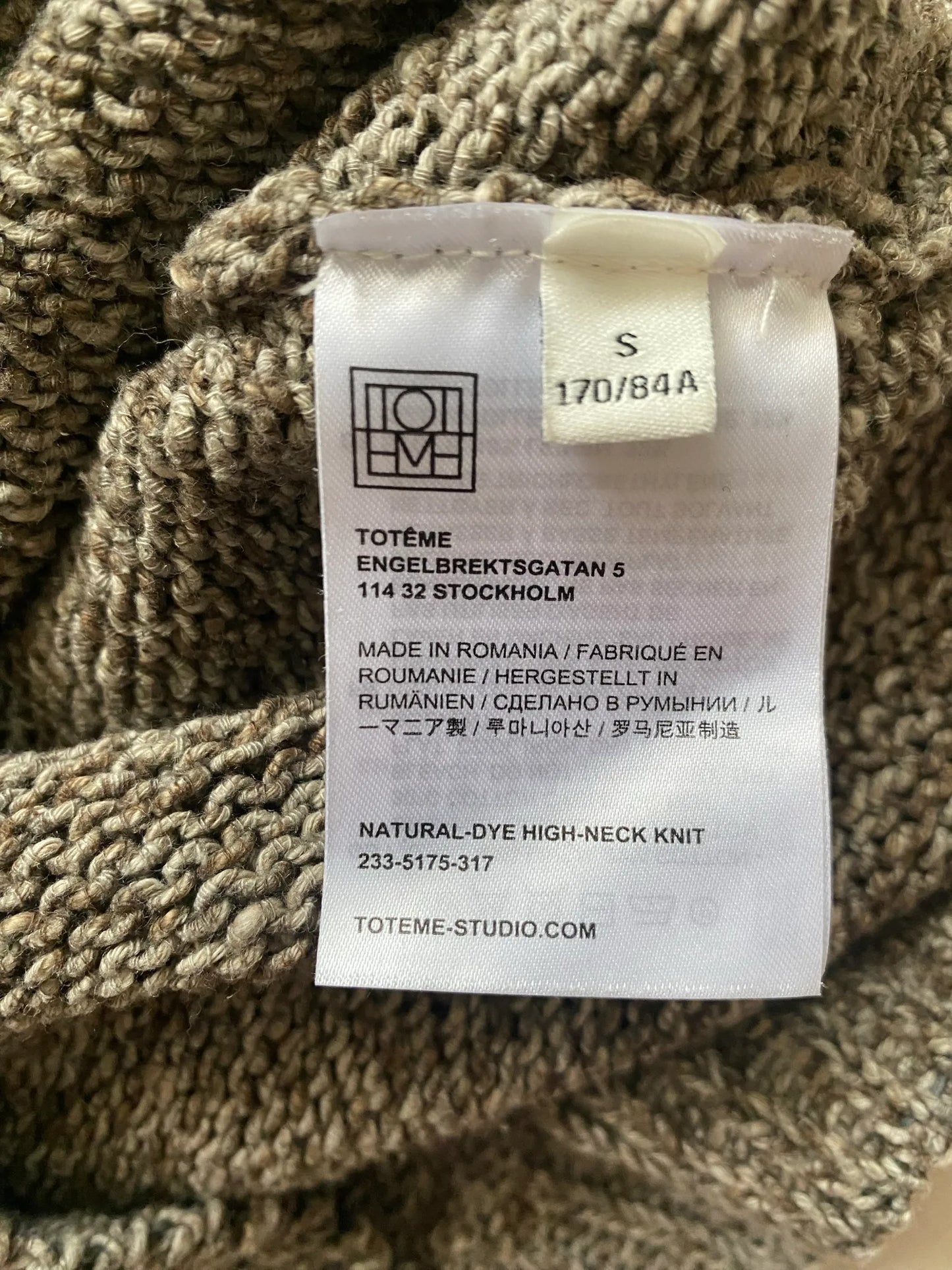 Toteme Natural-dye High- Knit Turtleneck