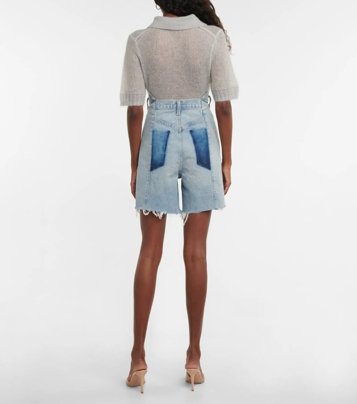 Agolde Pierced Angled Denim-shorts
