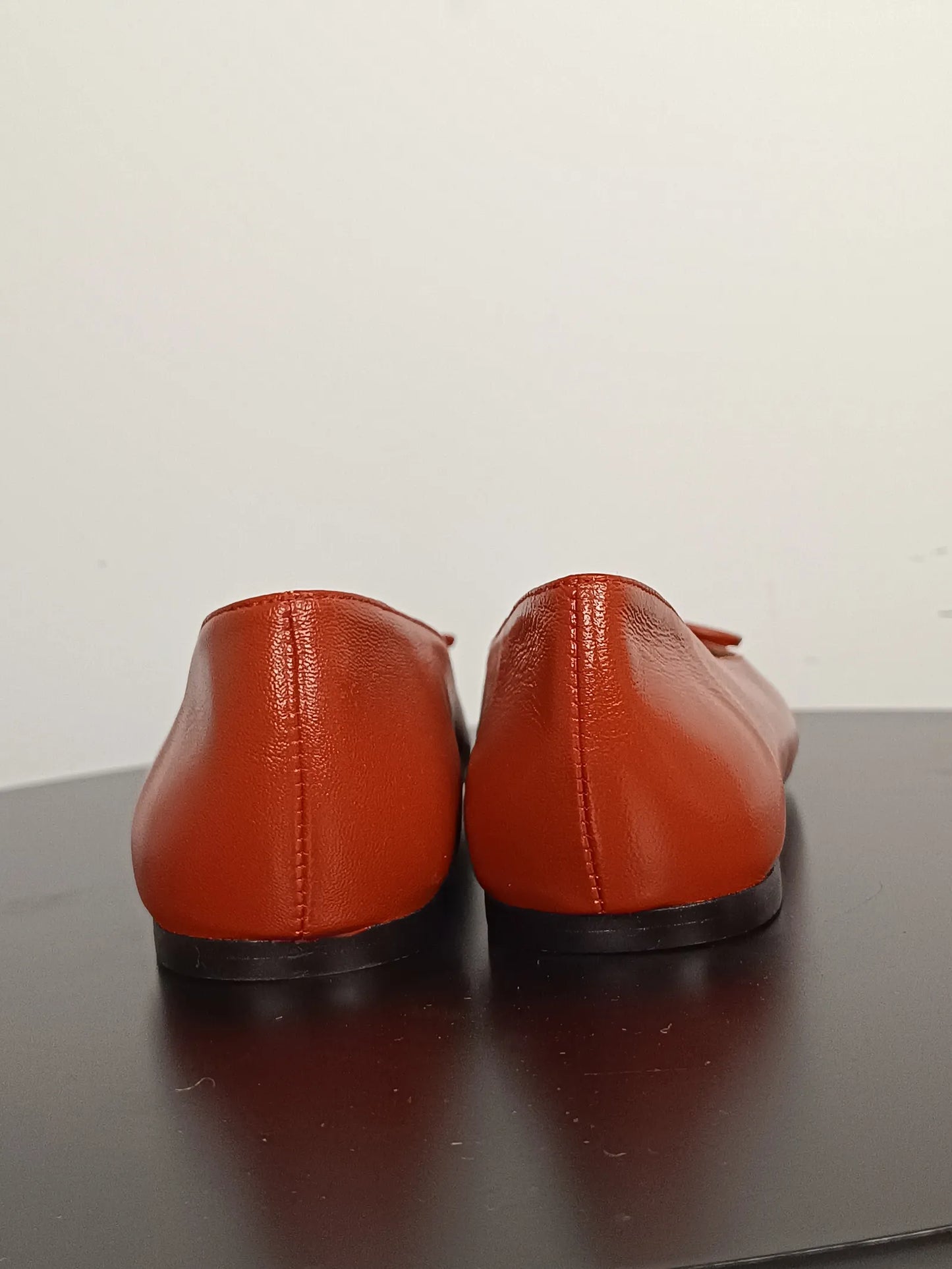Flattered Bodil Leather Brick Red-skinnballerinaskor