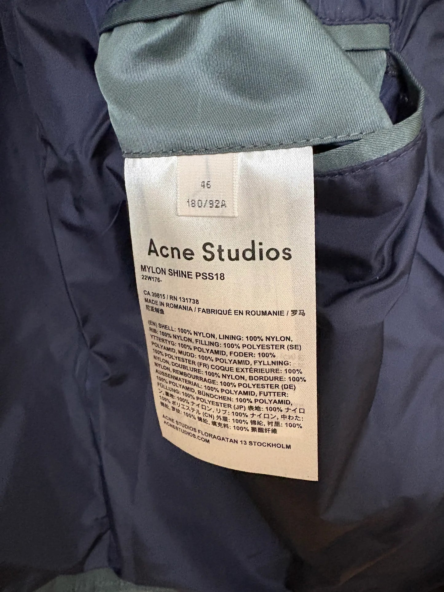Acne Studios Acne Mylon Shine-jacka