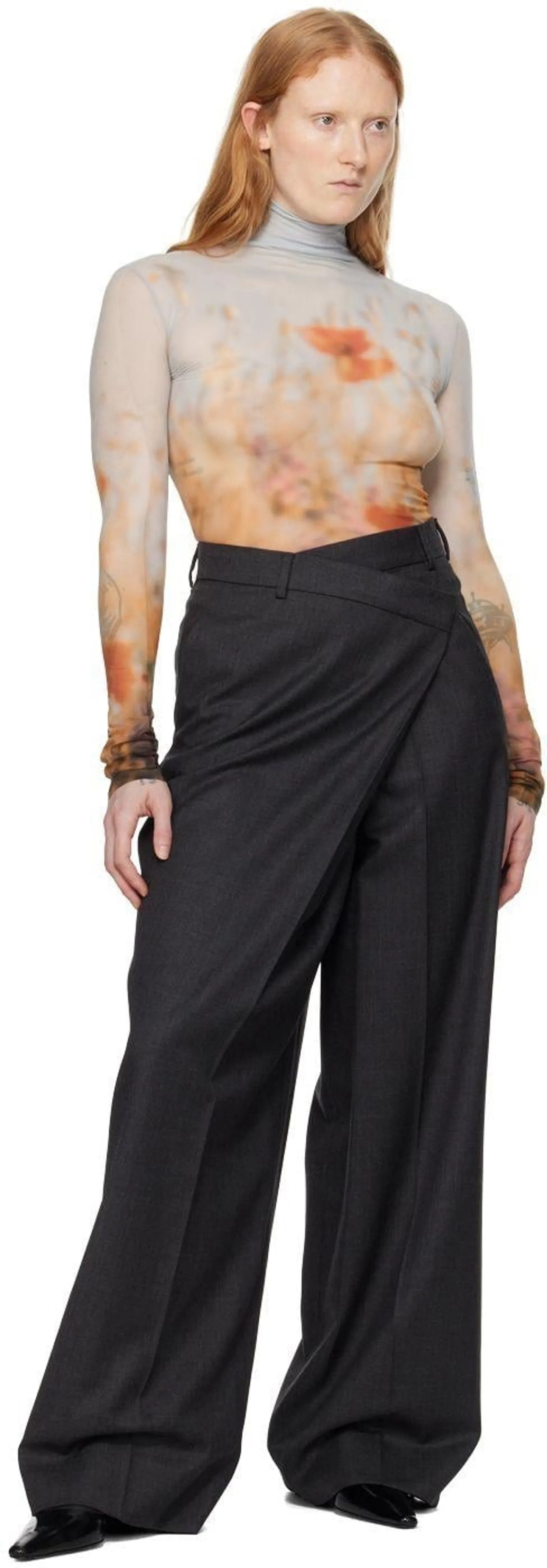 Acne Studios Gray Wrap-kostymbyxor