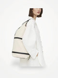 Toteme Leather-trimmed Canvas Sling-skinnaxelremsväska NWOT