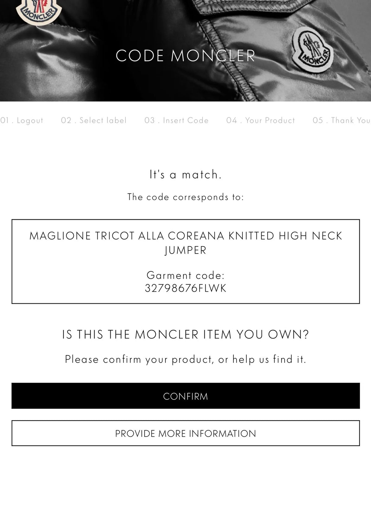Moncler Maglione Tricot Alla Coreana Knitted High Puffer jacket