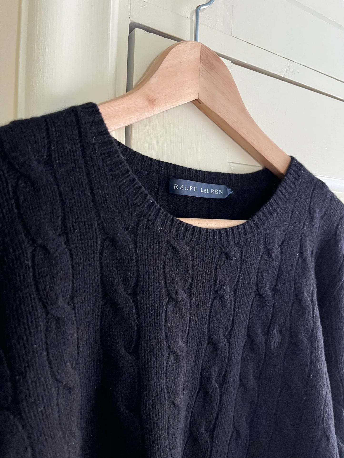 Ralph Lauren The Iconic Crew Cable Knit I Ull Och Kashmir Sweater