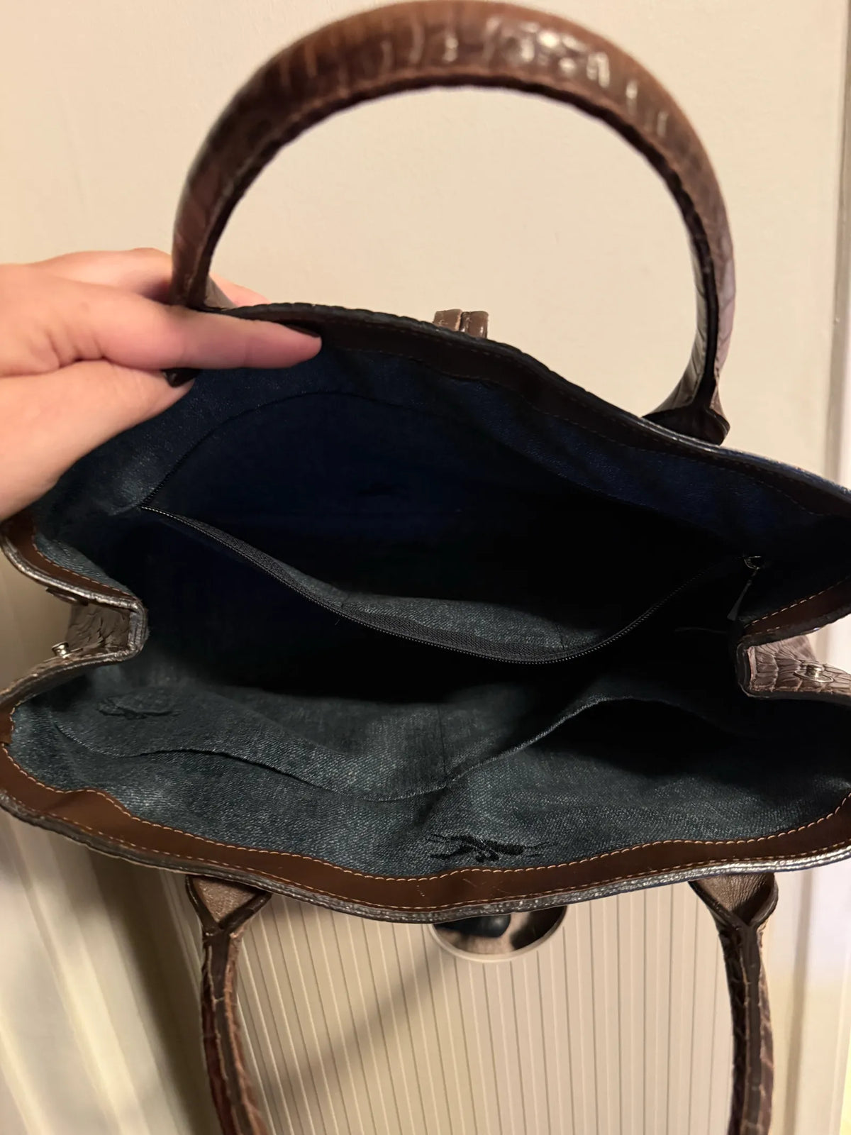 Longchamp Roseau-skinnhandväska