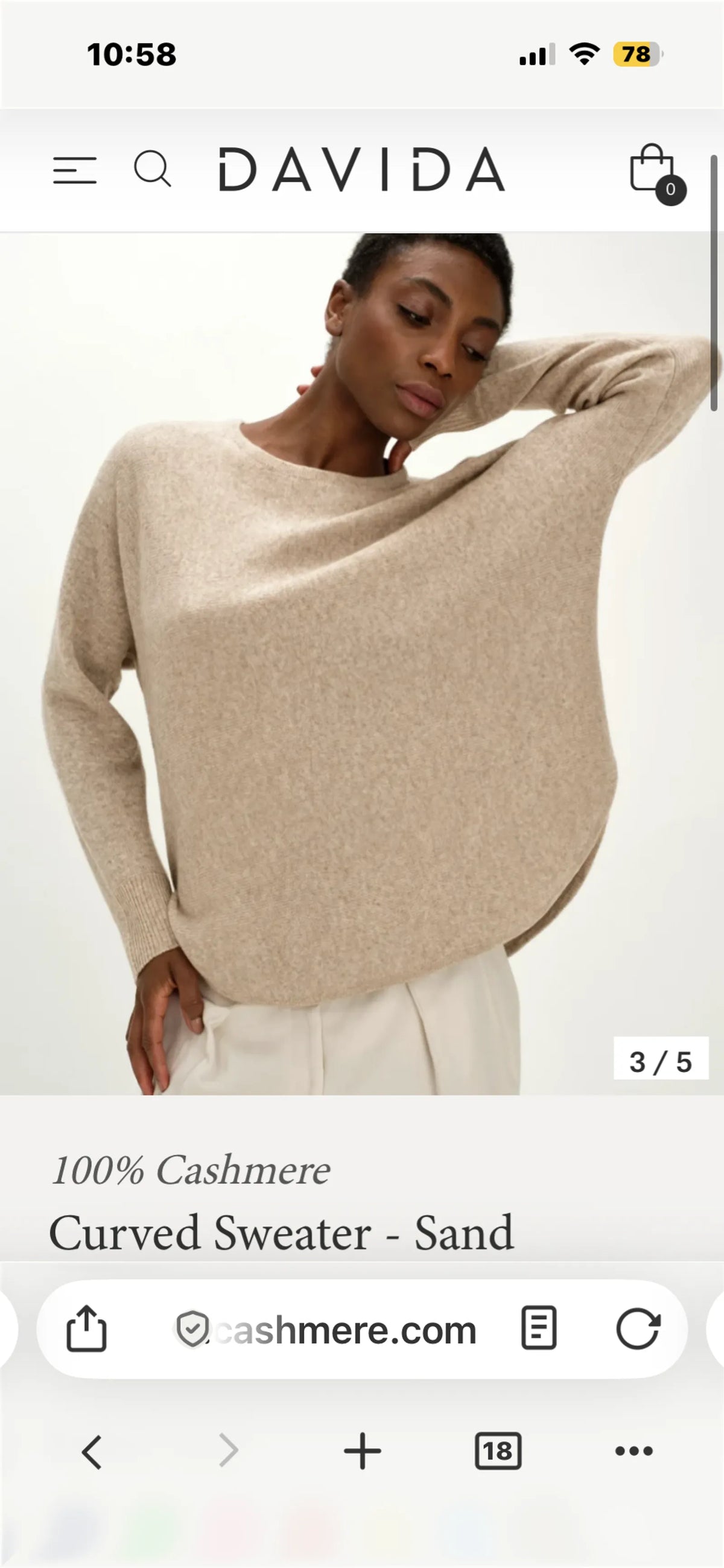 Davida Curved (sand) Sweater