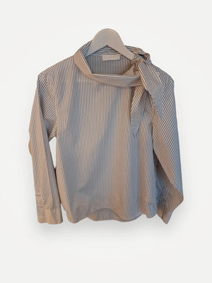 Teurn Studios Poplin Tie Pinstripe-blus