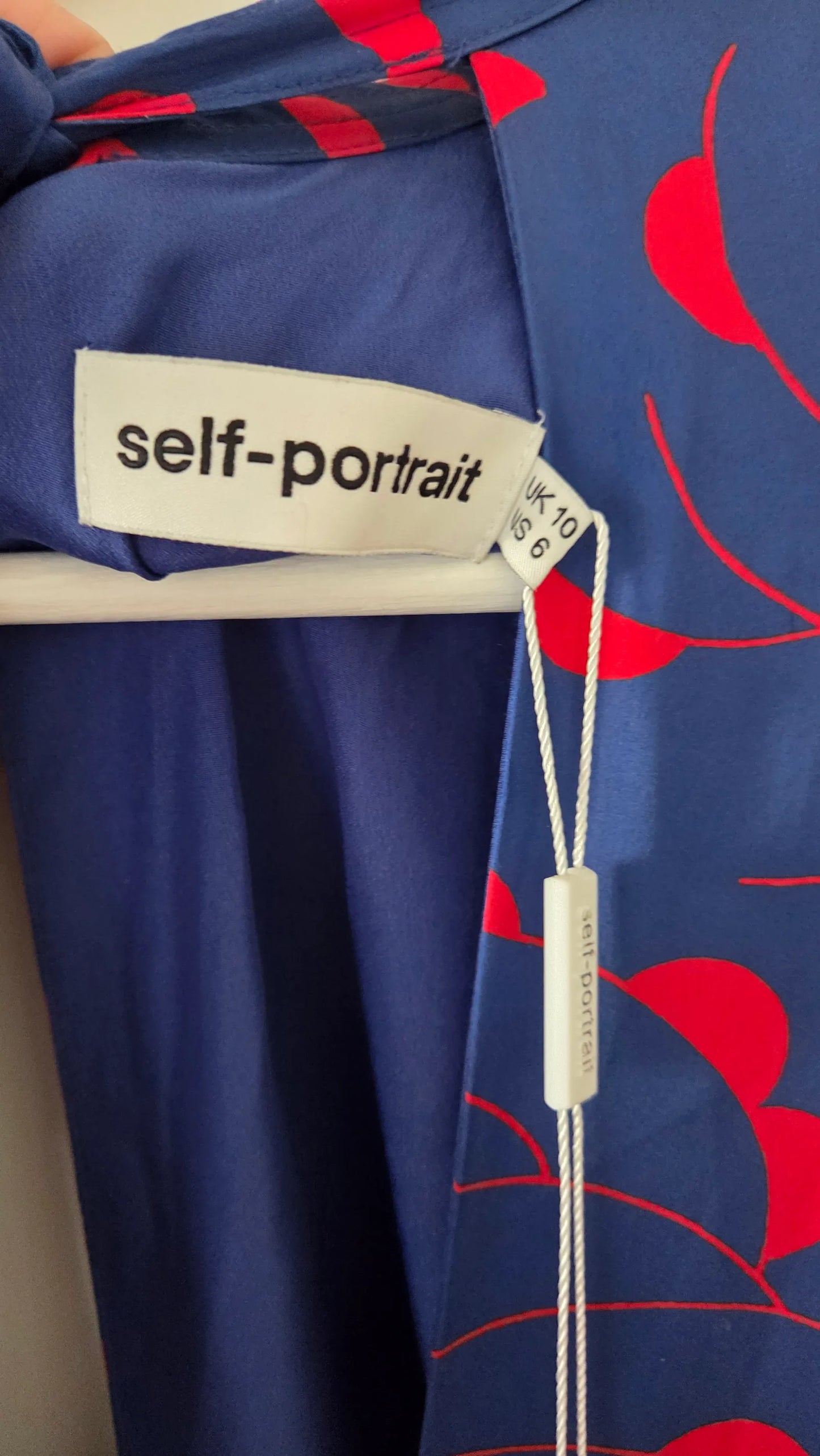 Self-Portrait Printed Satin Mini-klänning NWT