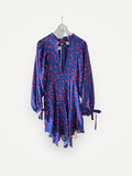 Self-Portrait Printed Satin Mini-klänning NWT