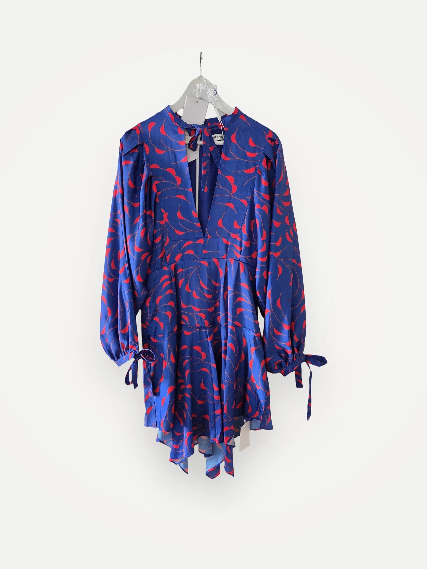 Self-Portrait Printed Satin Mini-klänning NWT