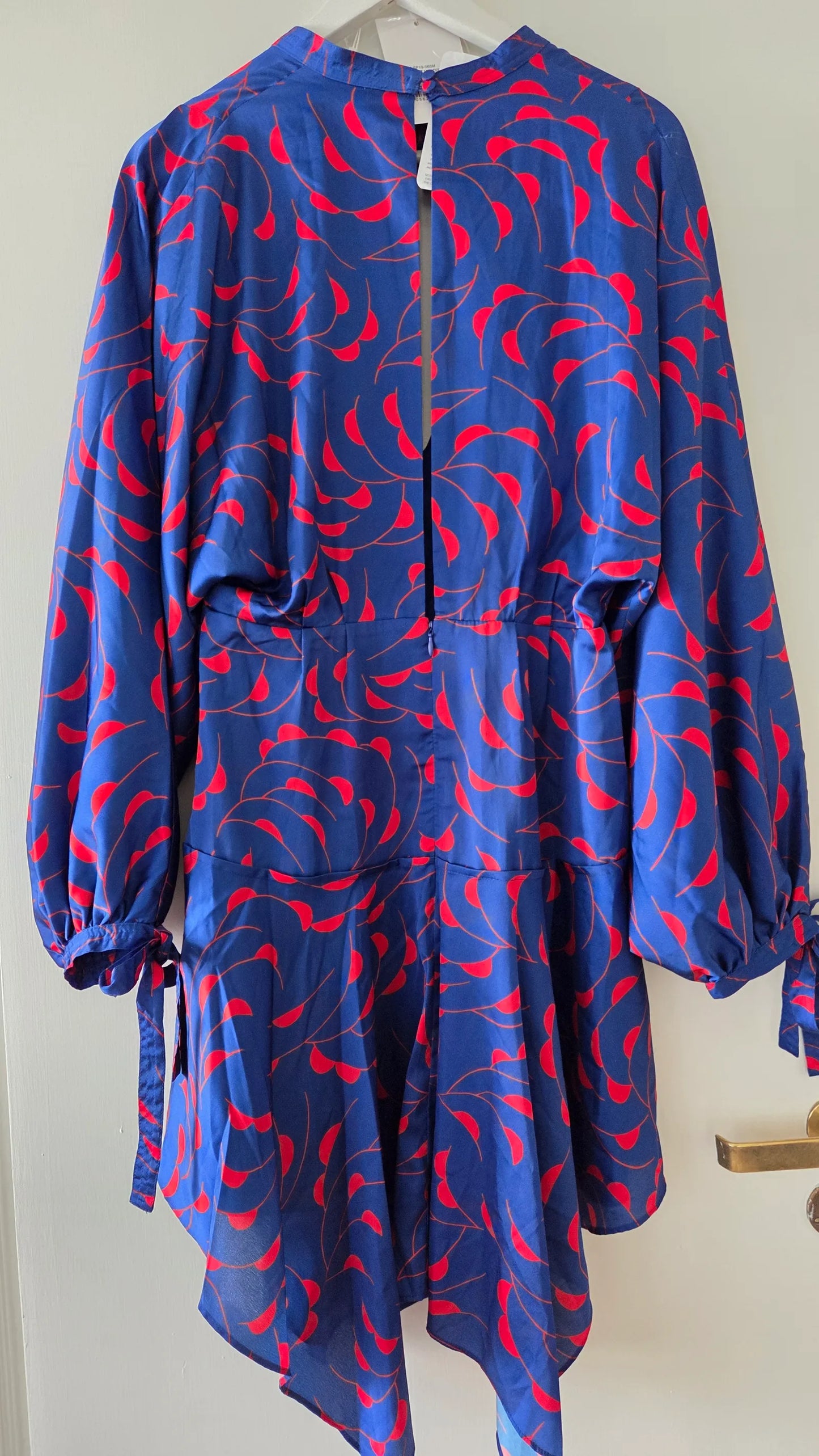 Self-Portrait Printed Satin Mini-klänning NWT