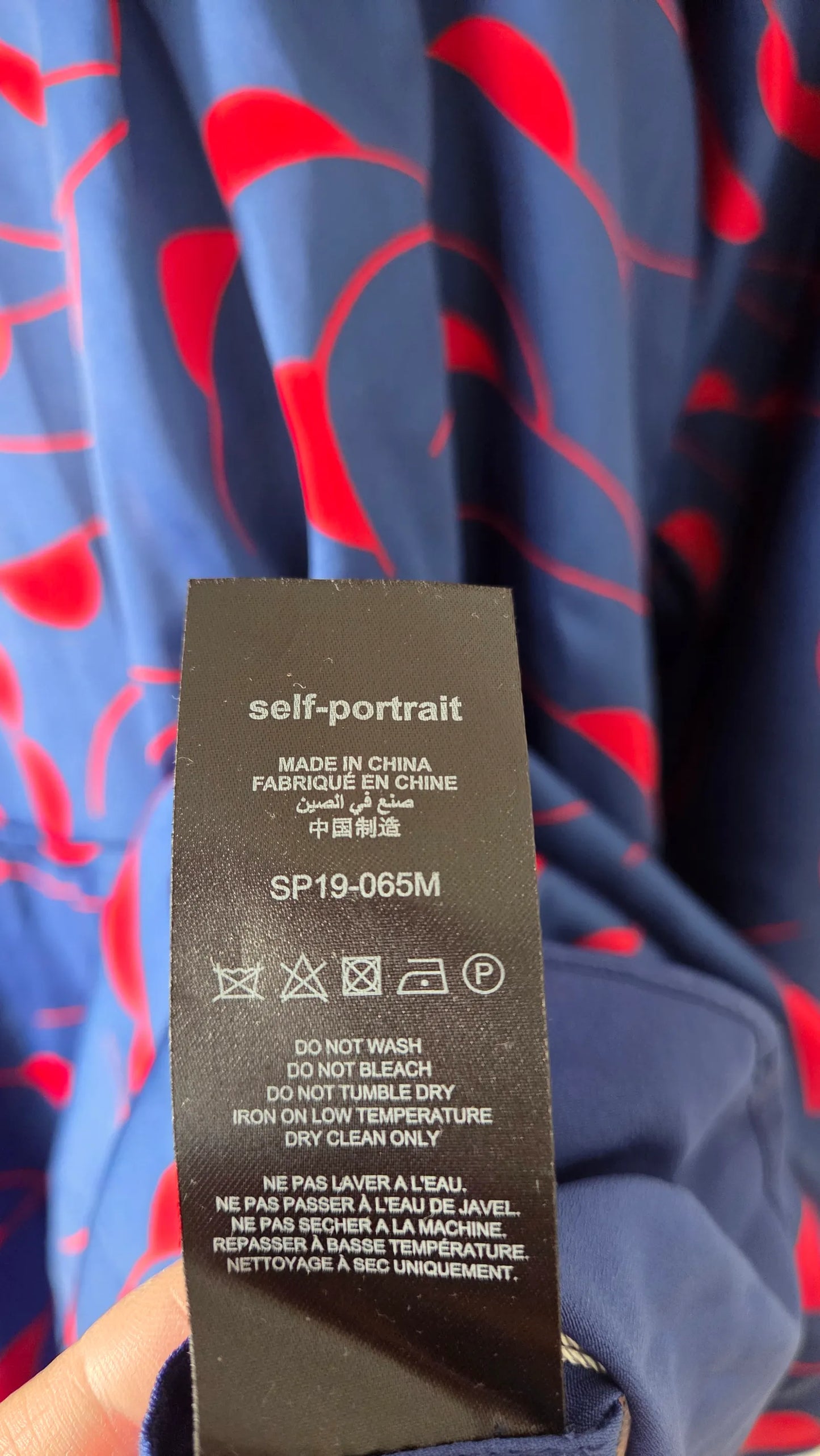 Self-Portrait Printed Satin Mini-klänning NWT