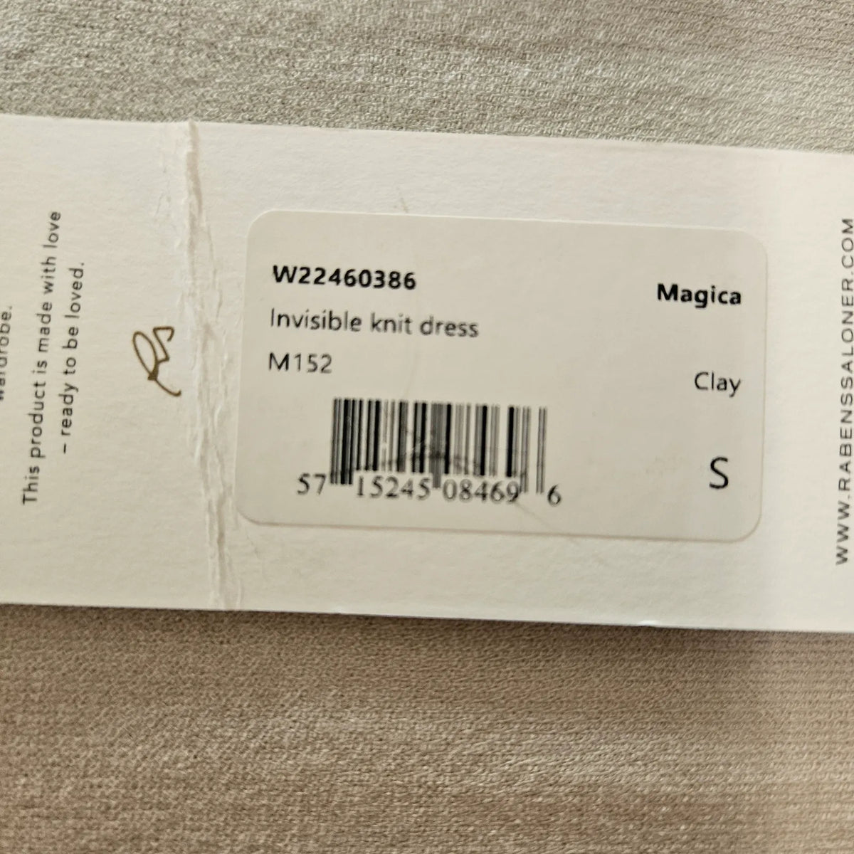 Rabens Saloner Magica Invisible Knit , Clay-klänning NWT