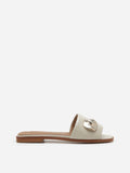 Flattered Mira Creme Leather-skinnsandaler NWT