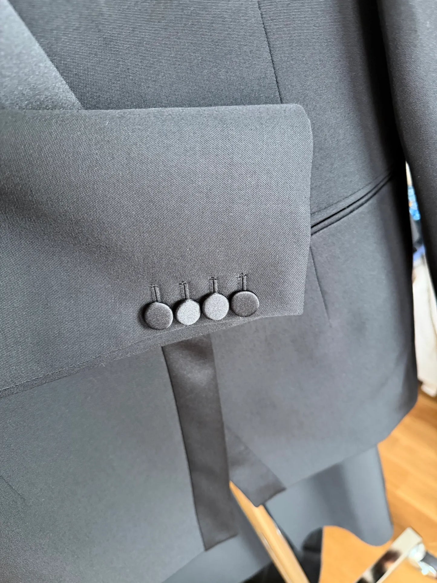Saint Laurent Tuxedo / Satin-trimmed Wool-ullkavaj