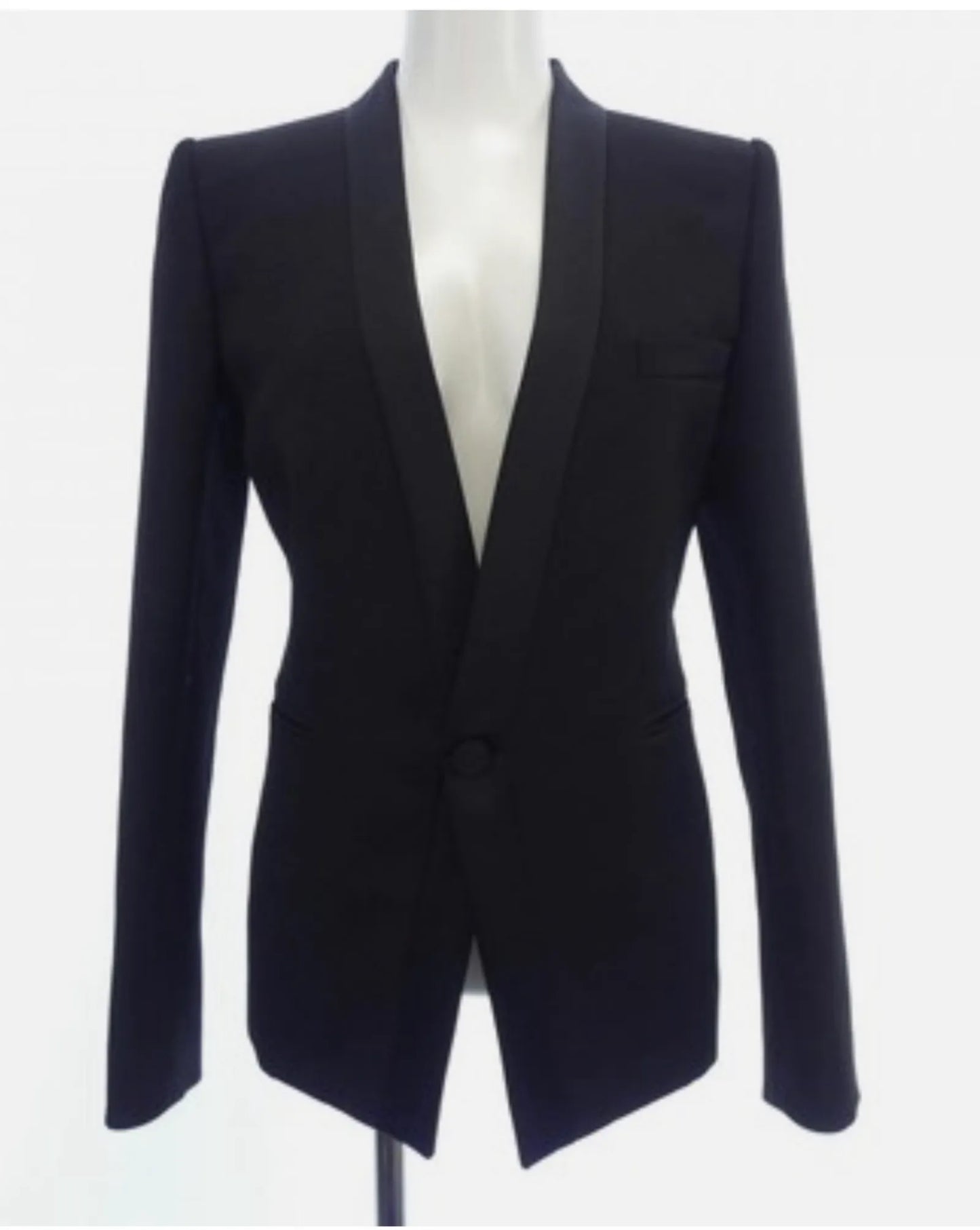 Saint Laurent Tuxedo / Satin-trimmed Wool-ullkavaj