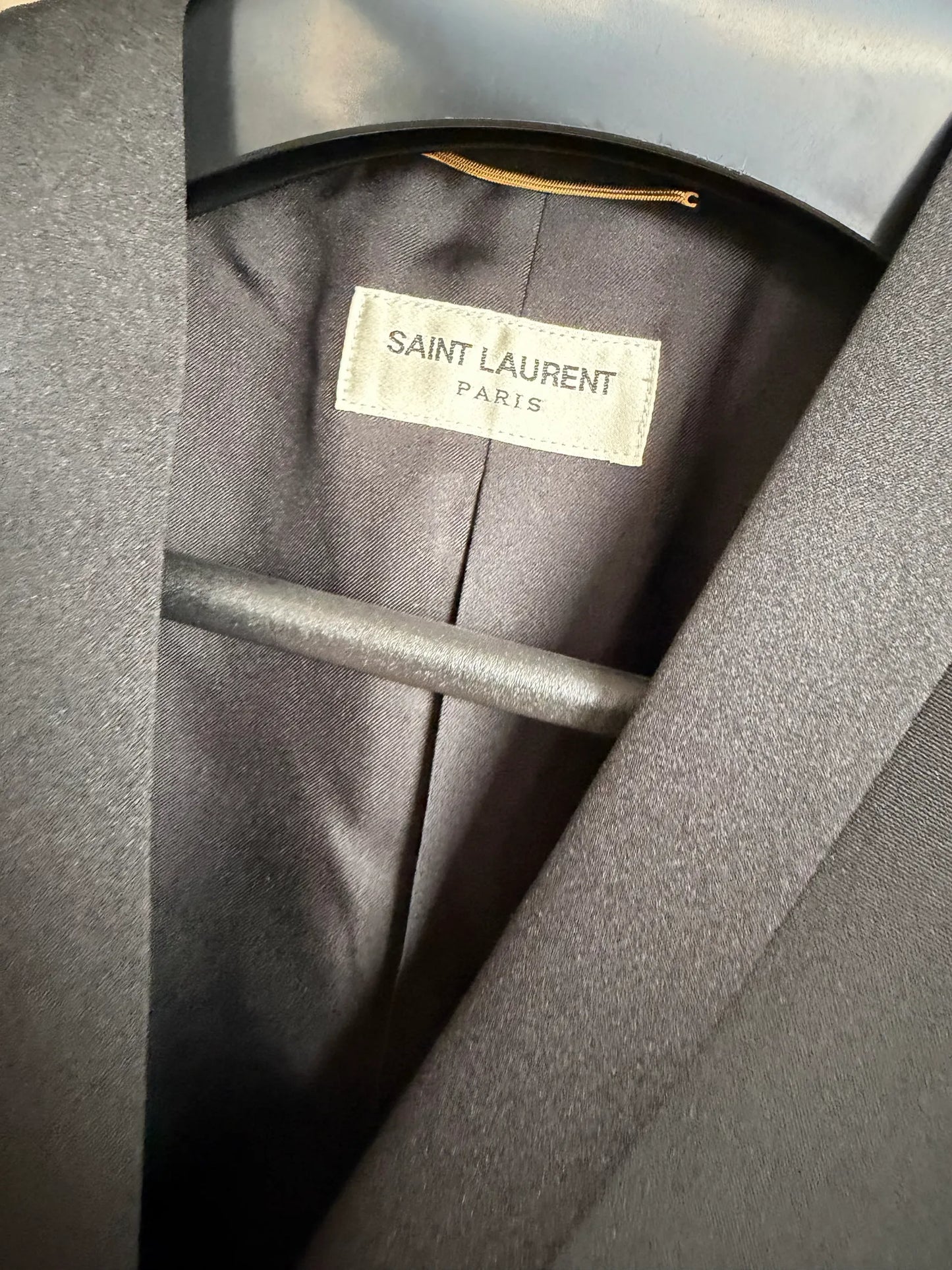 Saint Laurent Tuxedo / Satin-trimmed Wool-ullkavaj