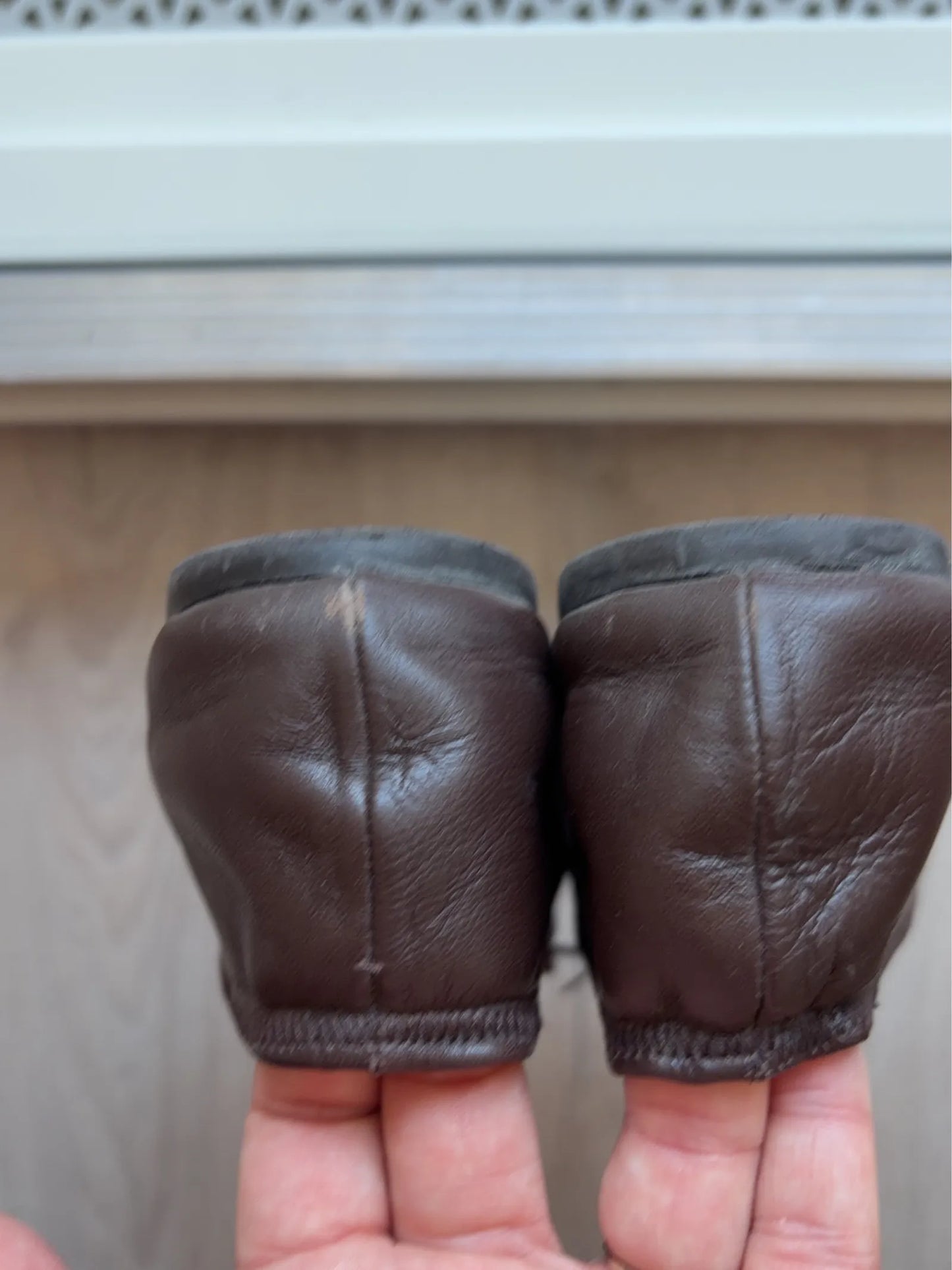 Flattered Blaise Leather Chocolate-skinnballerinaskor