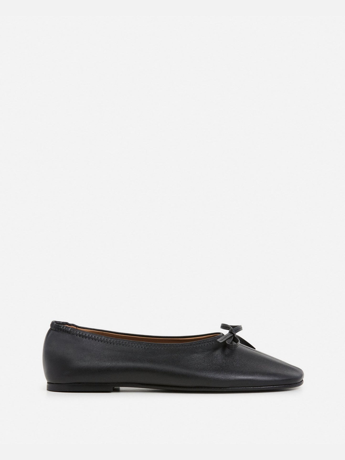 Flattered Blaise Leather Chocolate-skinnballerinaskor