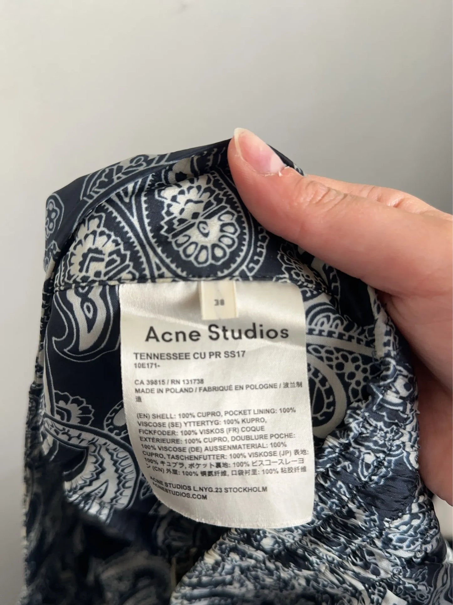 Acne Studios Tennessee Cu Pr Ss17-byxor