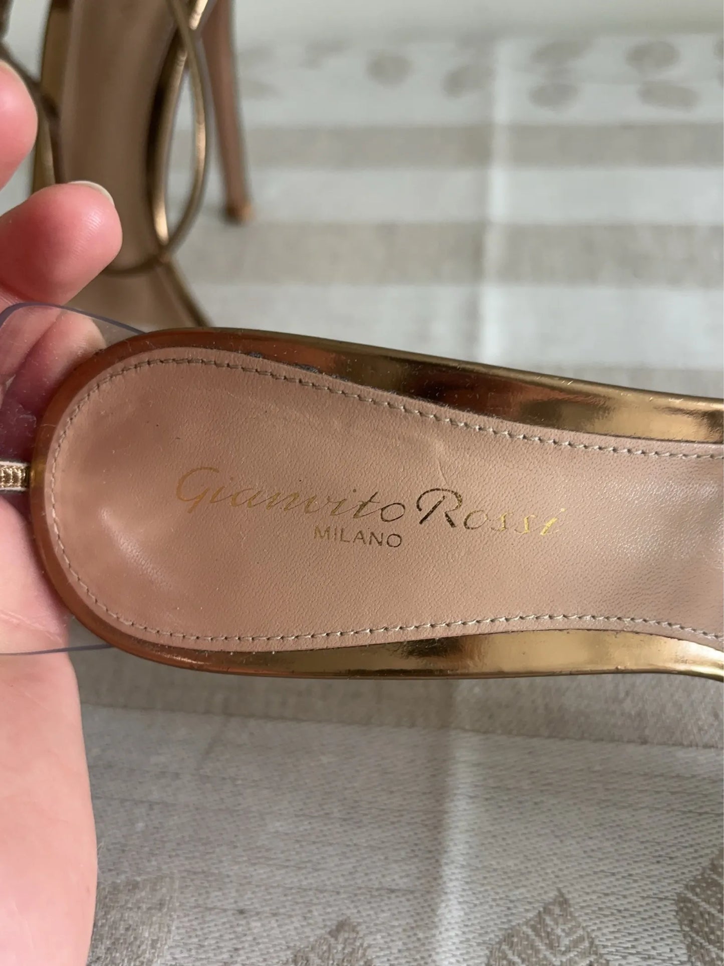 Gianvito Rossi Plexi Metallic In Gold Heels