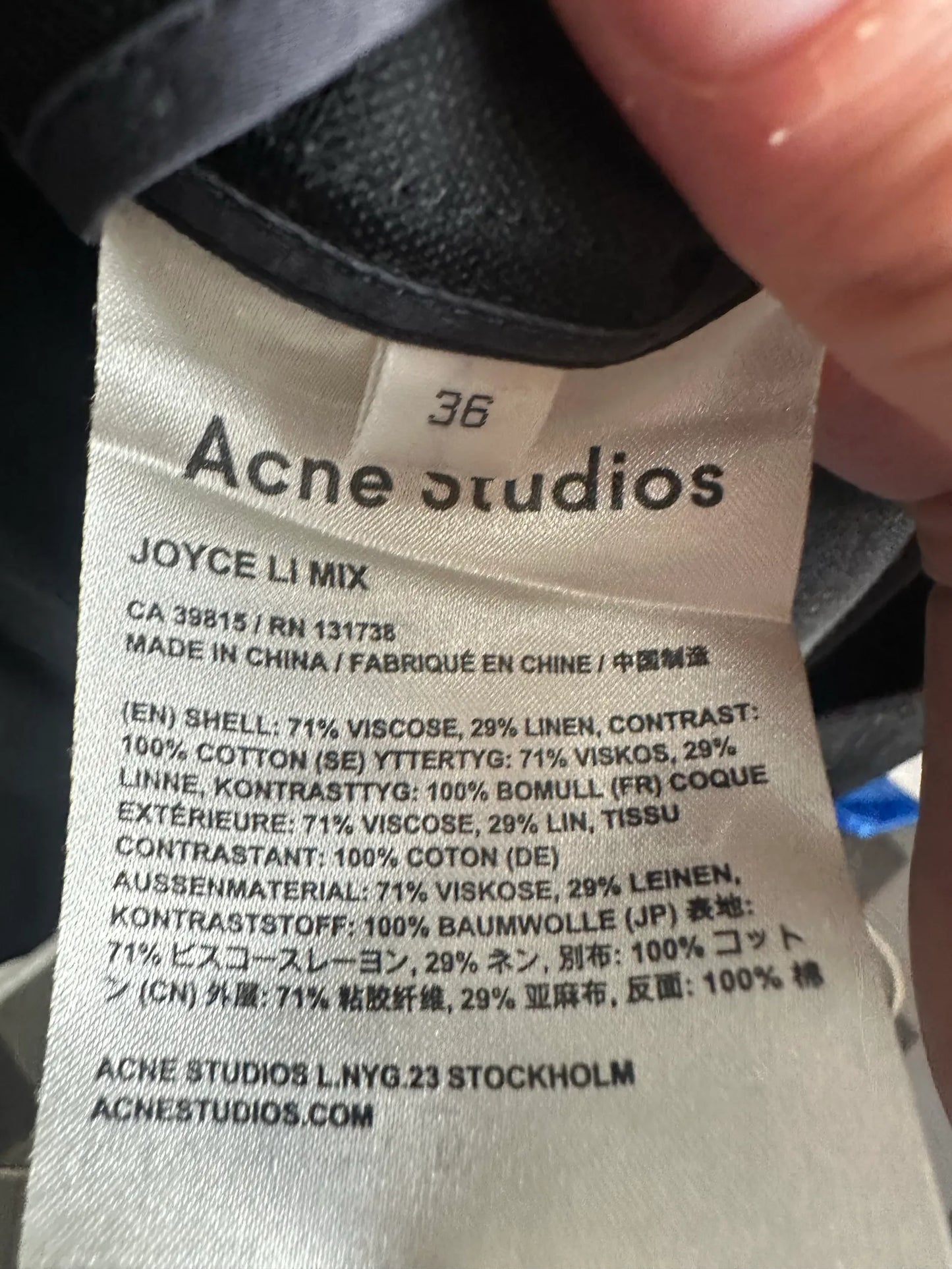 Acne Studios Joyce Li Mix Coat