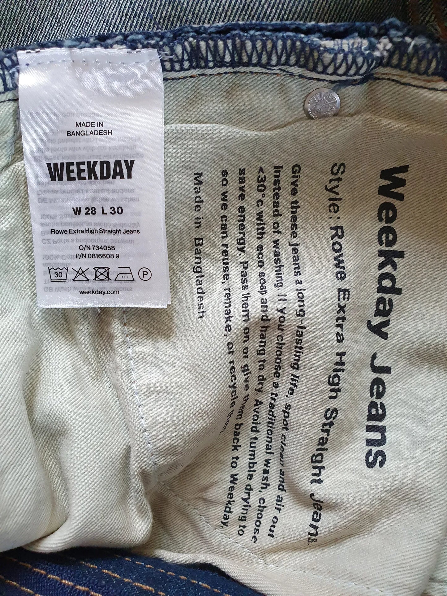 Weekday Rowe Extra High Straight-jeans