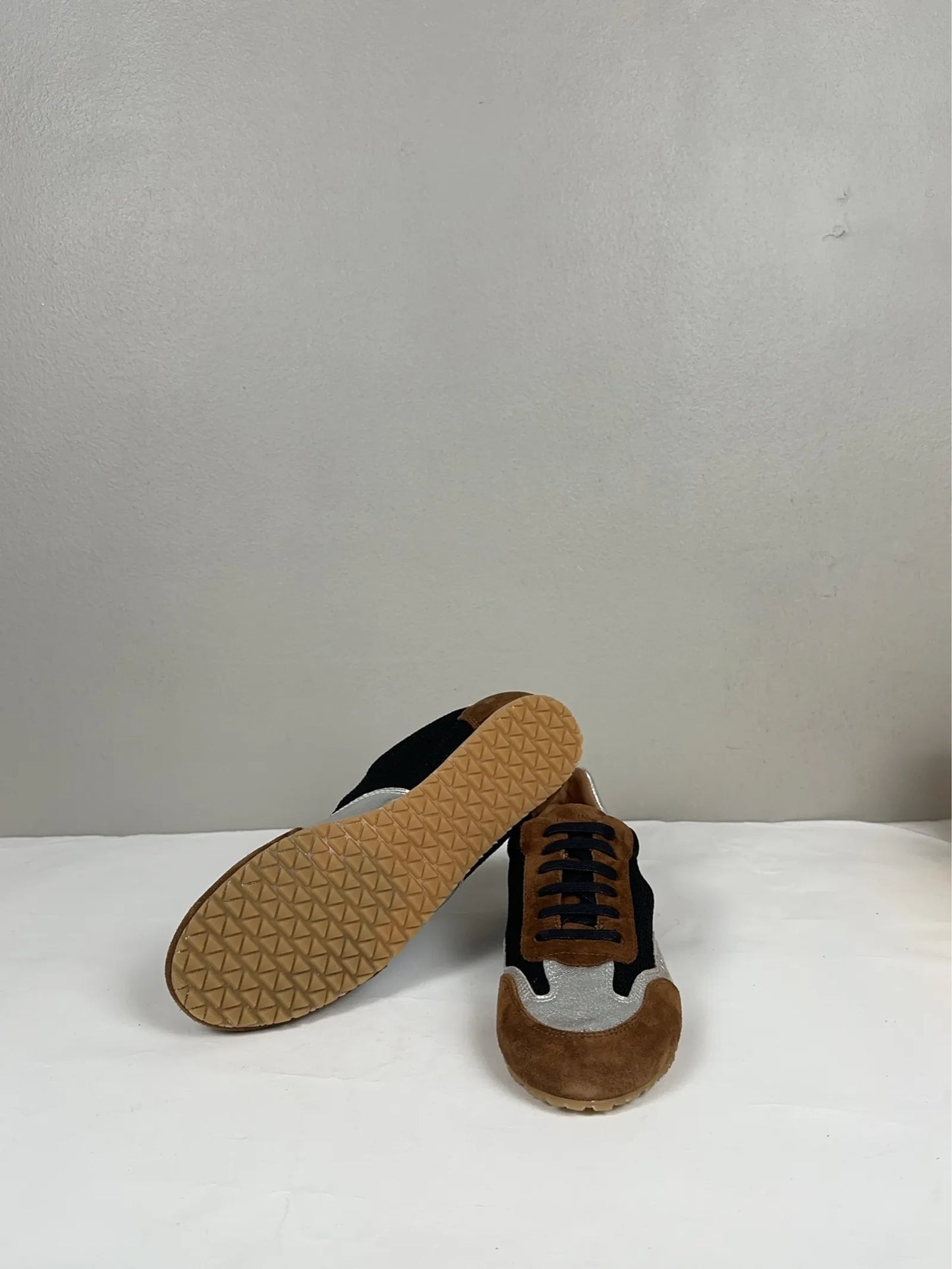 Blankens The May Black And Silver-skinnsneakers NWT