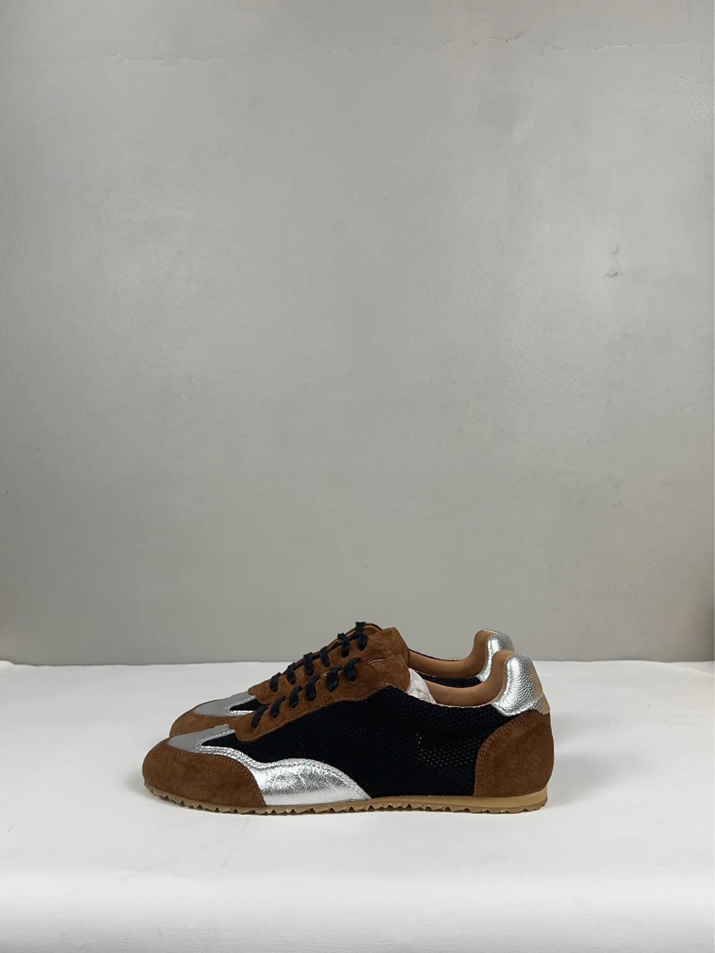 Blankens The May Black And Silver-skinnsneakers NWT
