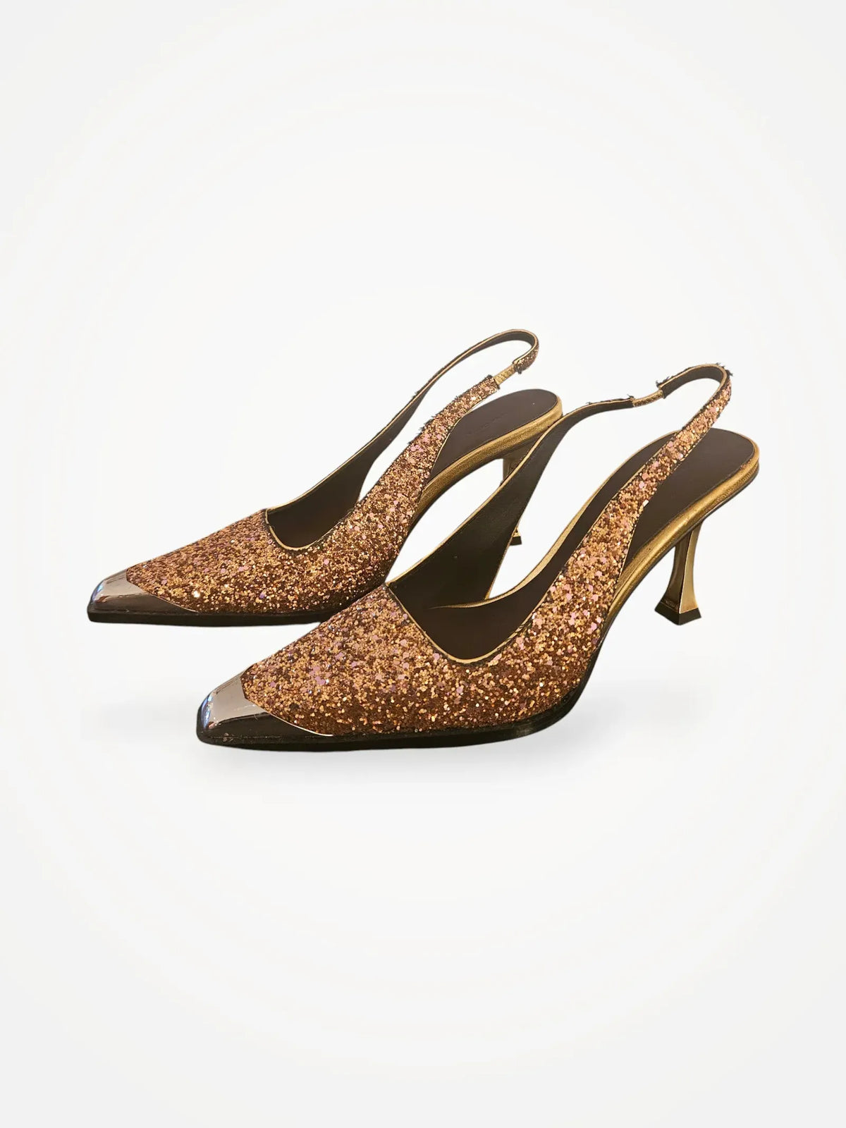 Stine Goya Eiffel Metal Cap Sling Back-klackar NWT