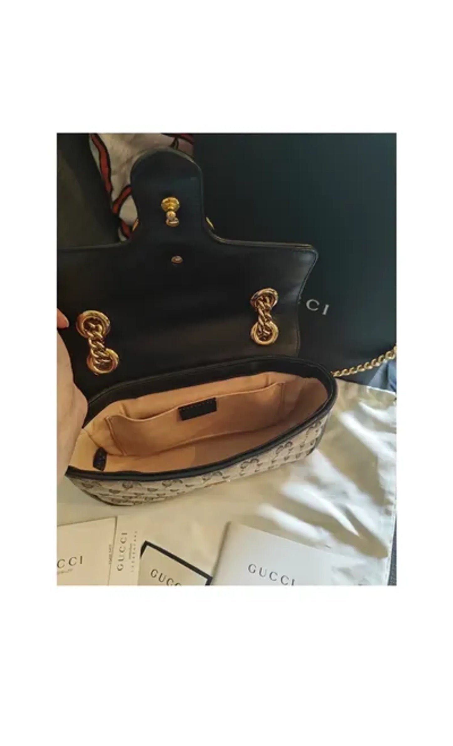 Gucci Marmont Small-skinnaxelremsväska NWOT