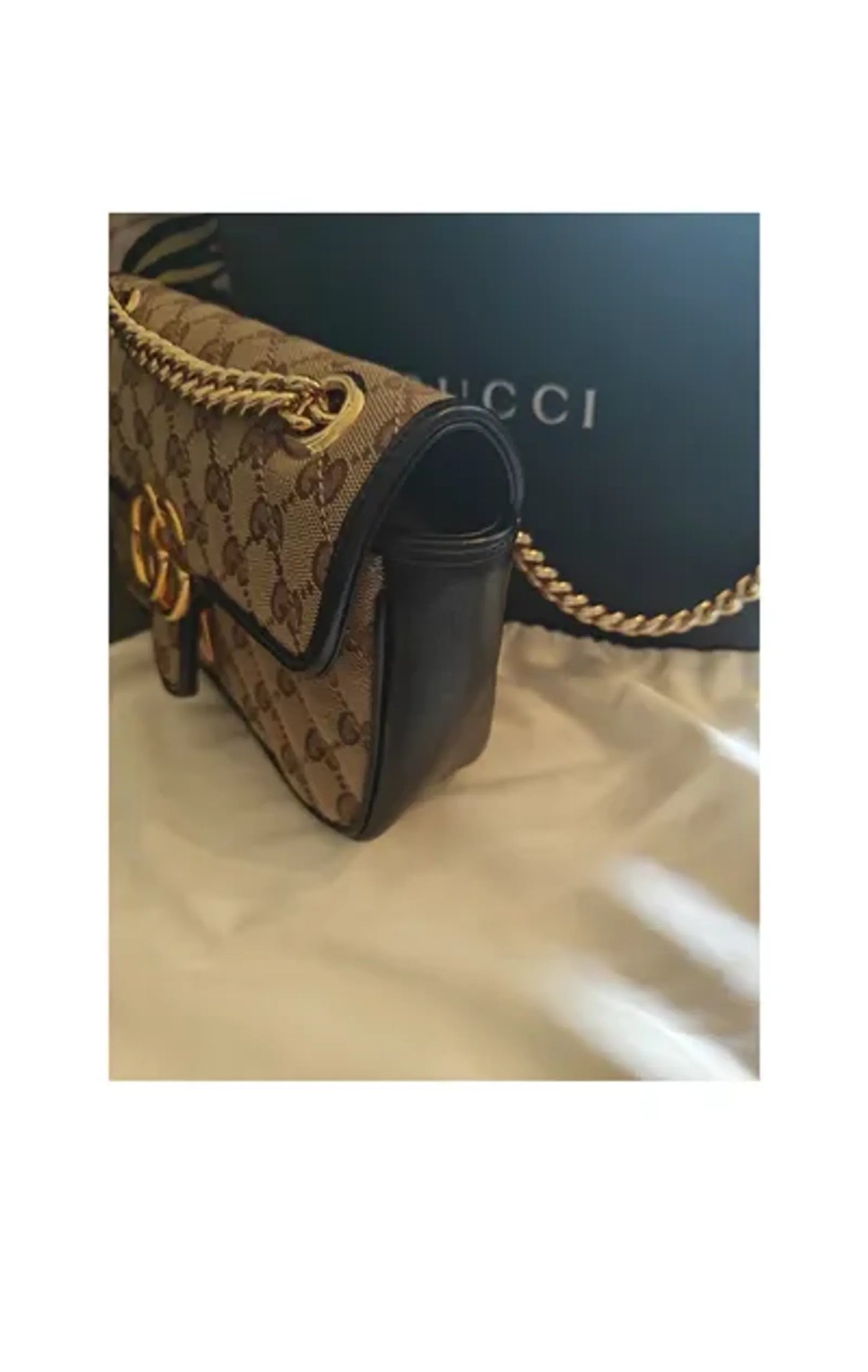 Gucci Marmont Small-skinnaxelremsväska NWOT