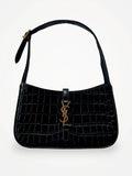 Yves Saint Laurent Le 5 À 7 In Crocodile-embossed Shiny Leather Handbag