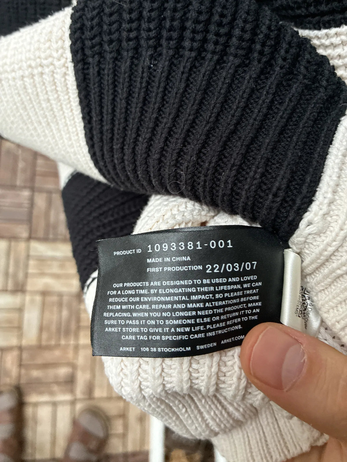 Arket Block Striped Cotton-tröja NWOT