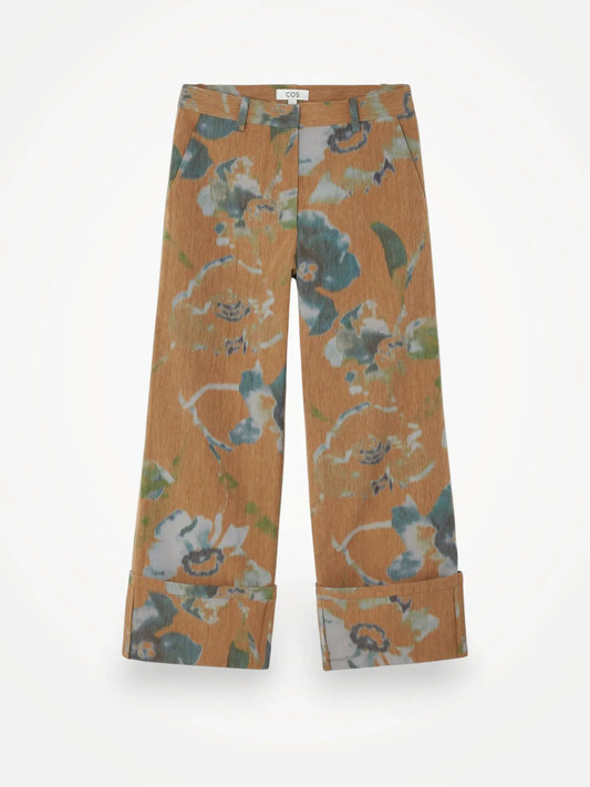 Cos Floral-print Turn-up Trousers