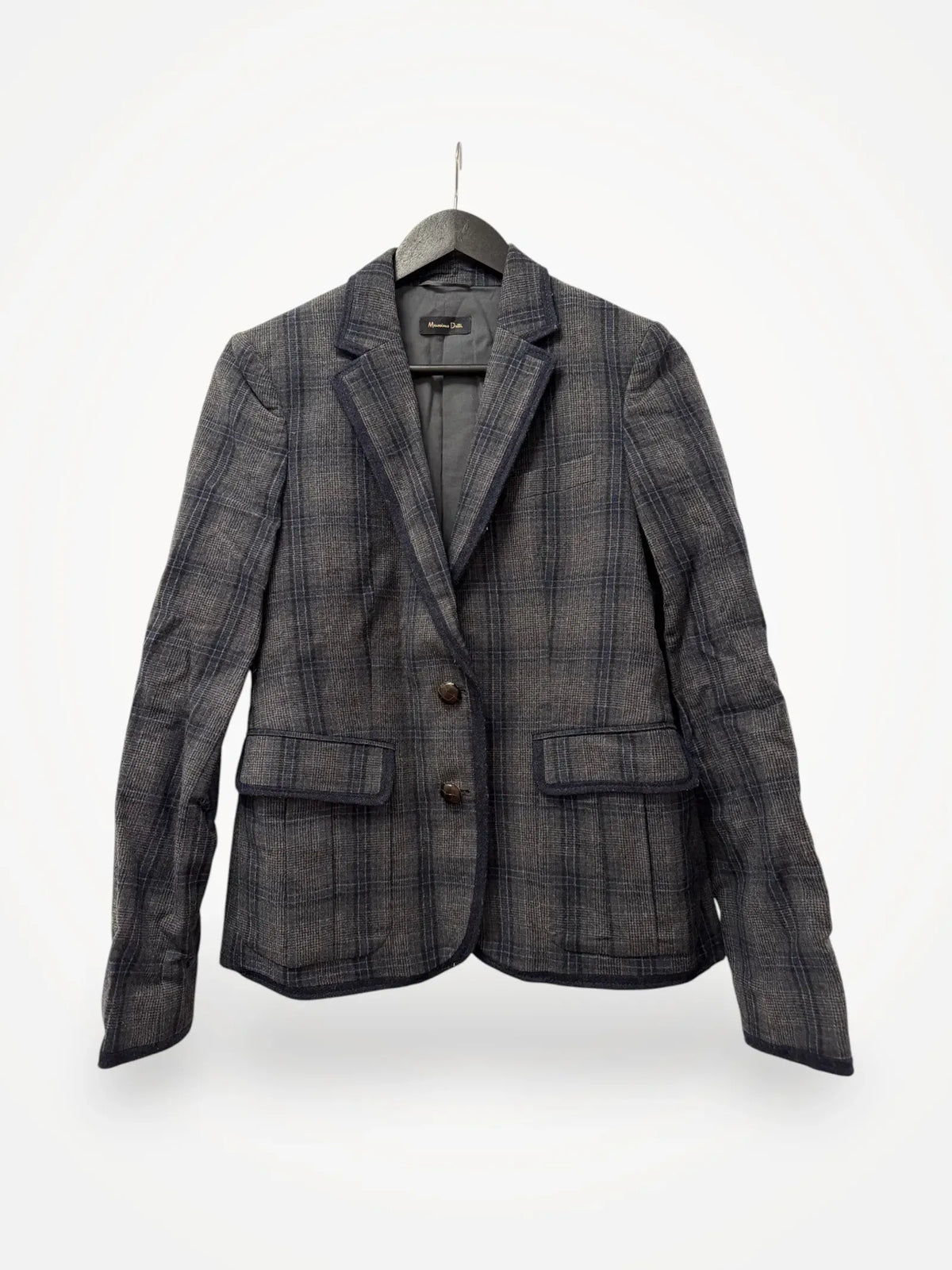 Massimo Dutti Gray Checked Wool-ullkavaj